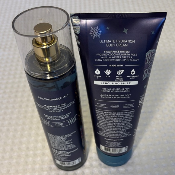 NEW Set! Bath & Body Works Frosted Coconut Snowball Fragrance Mist & Body Cream - Picture 3 of 8